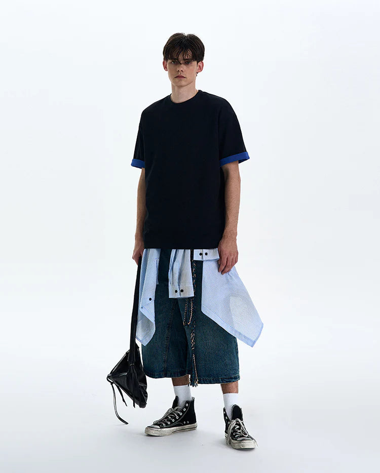 THE DOUBLE SLEEVE TEXTURED TEE