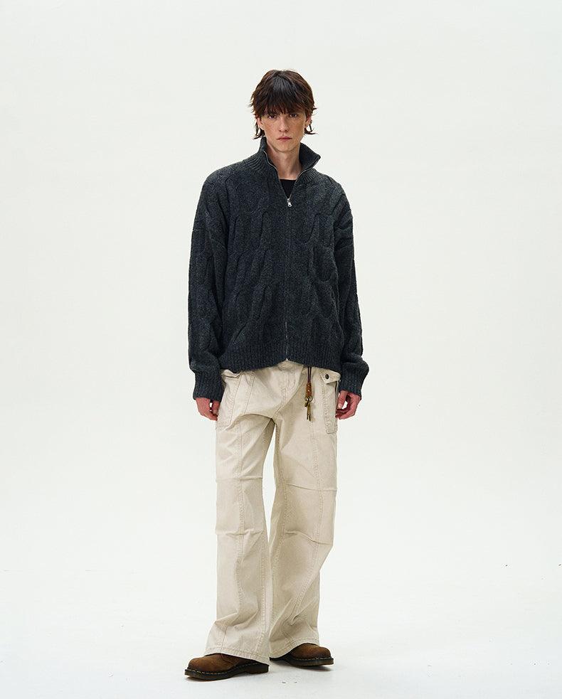 CAP-D'AIL CABLE KNIT ZIP-UP CARDIGAN - Revivo Avenue