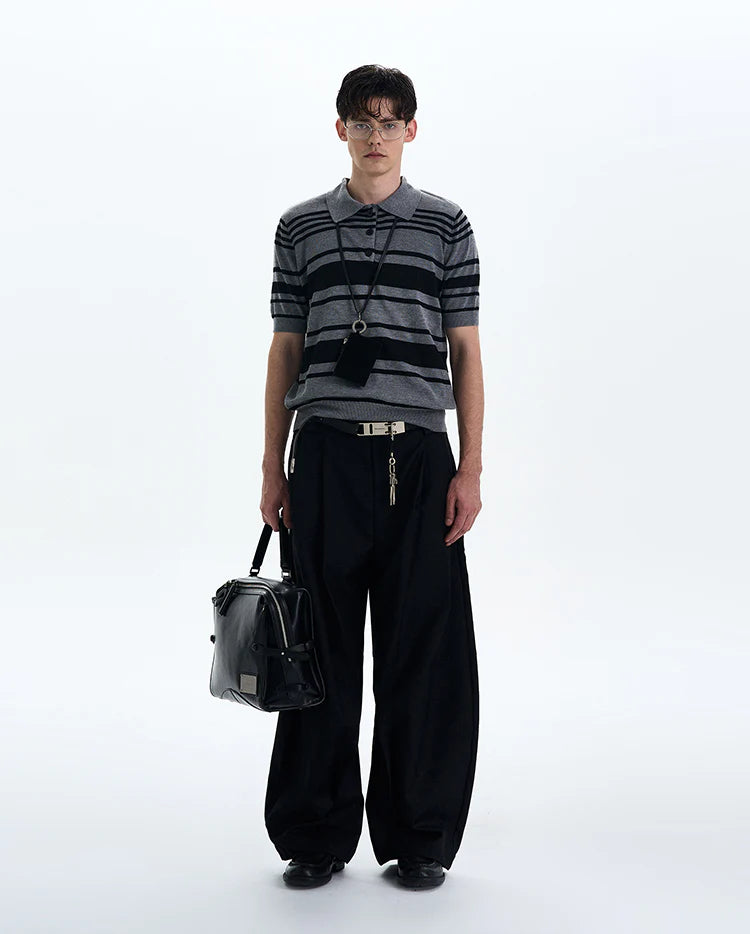 THE STRIPED KNIT POLO