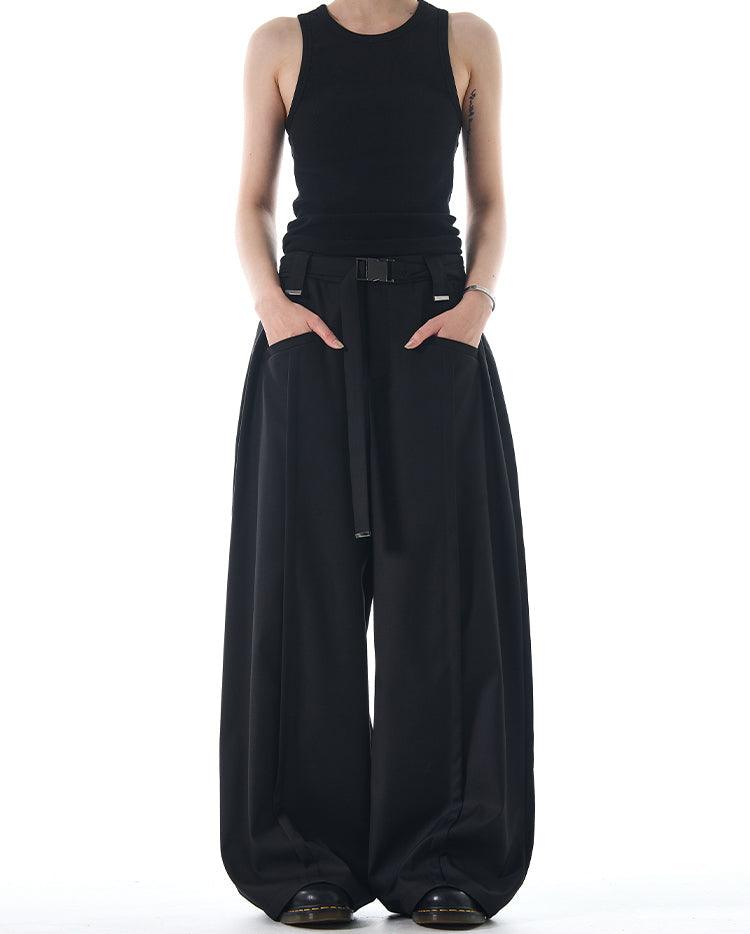 EMPIRE WAIST BELTED PANTS - Revivo Avenue