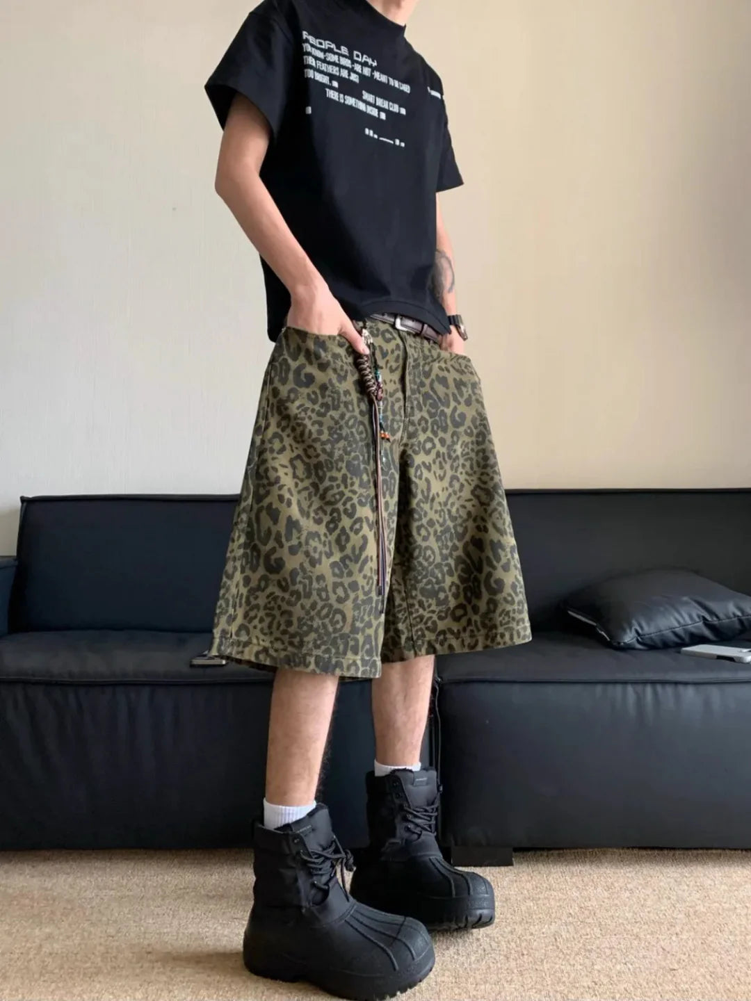 JUNGLE FURY LEOPARD PRINT JORTS