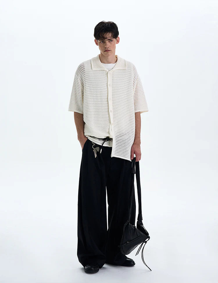 THE OPEN KNIT BUTTON POLO