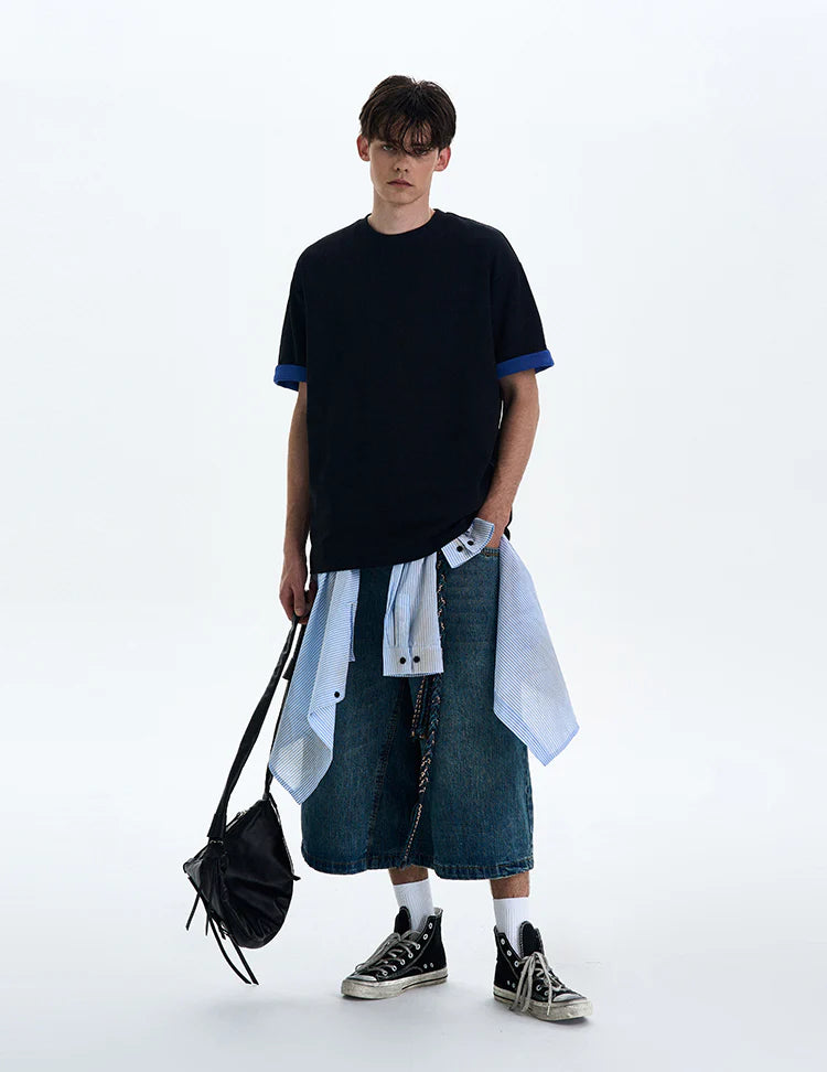 THE DOUBLE SLEEVE TEXTURED TEE