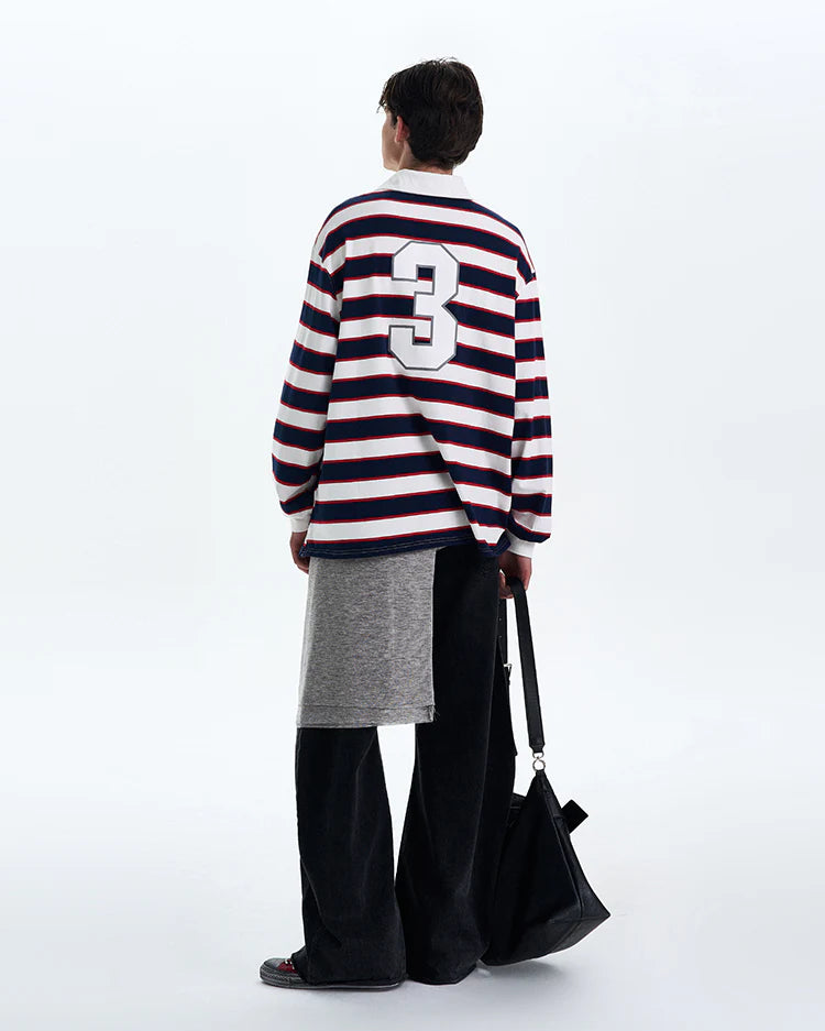 THE LONG SLEEVE STRIPED POLO №3 (10-DAY PRE-ORDER)