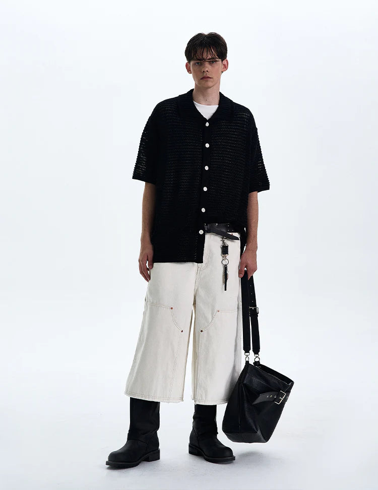 THE OPEN KNIT BUTTON POLO
