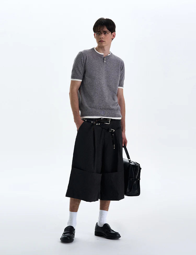THE CONTRAST TRIM HENLEY TEE