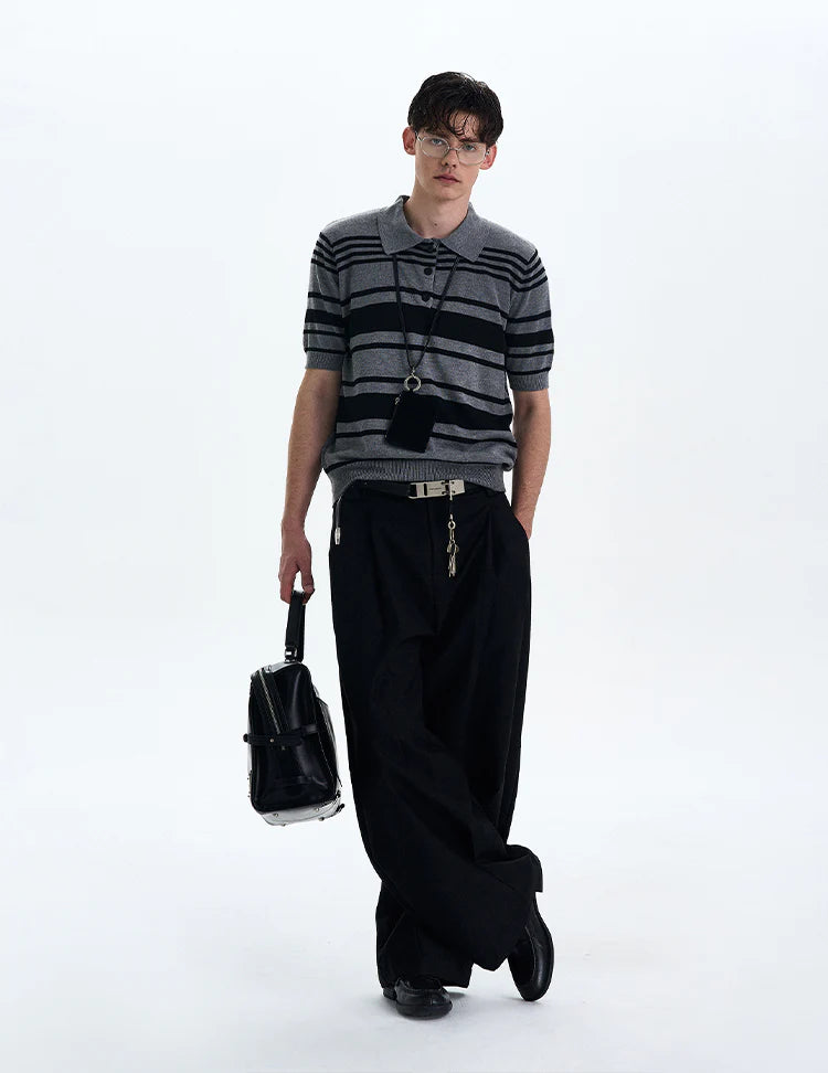 THE STRIPED KNIT POLO