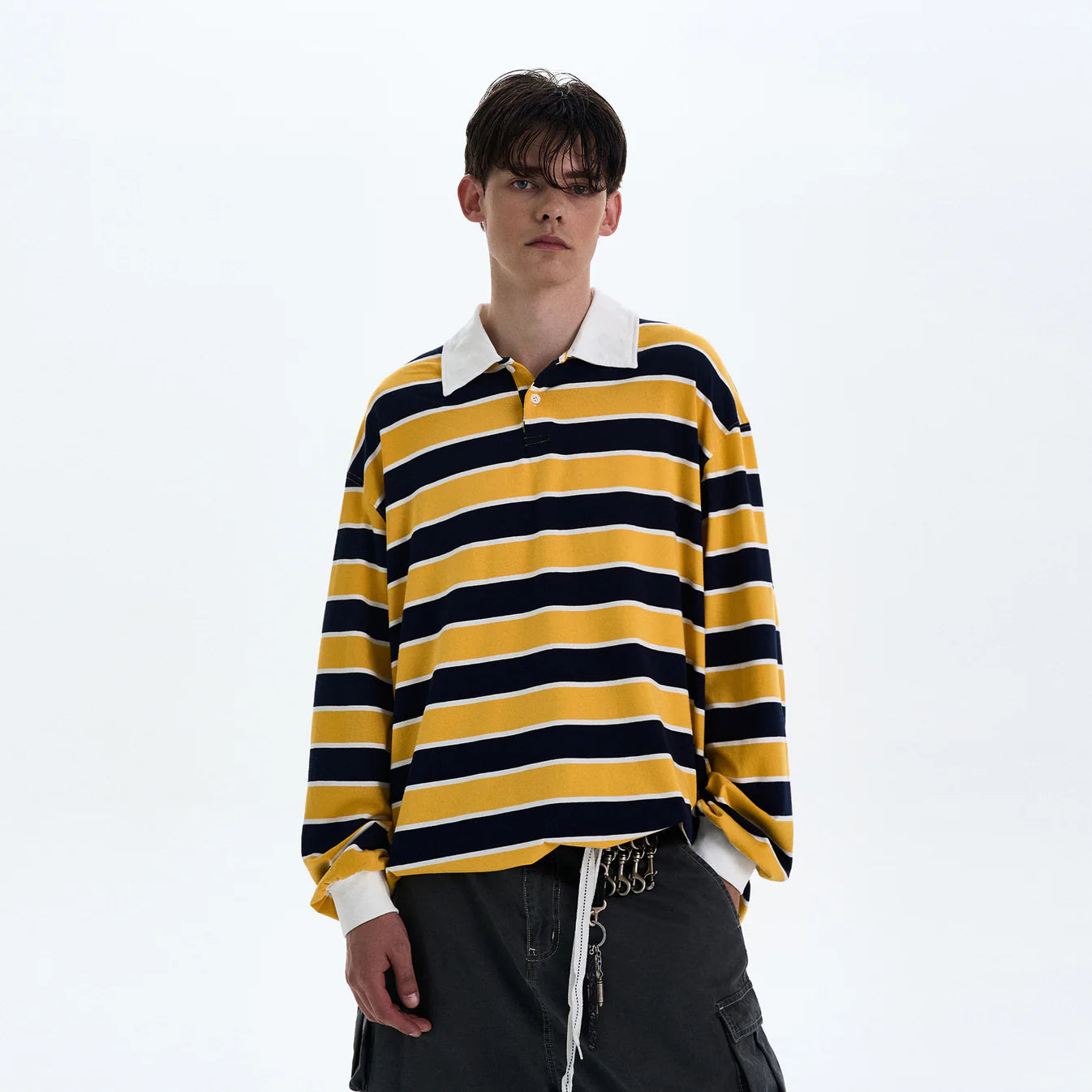 THE LONG SLEEVE STRIPED POLO №3 (10-DAY PRE-ORDER)