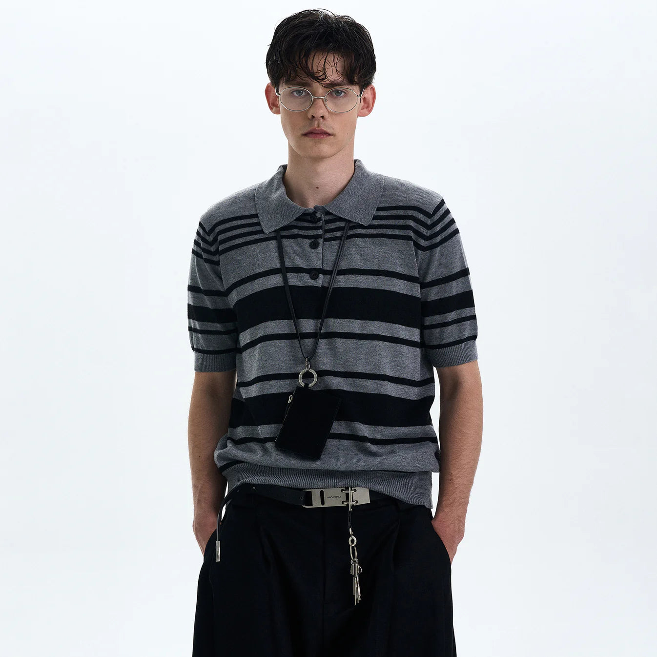 THE STRIPED KNIT POLO