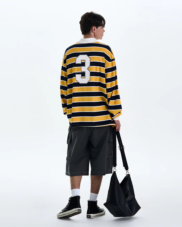 THE LONG SLEEVE STRIPED POLO №3 (10-DAY PRE-ORDER)