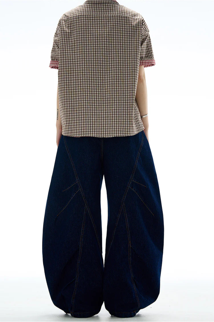 BUTTON-DETAIL KAI WIDE-LEG JEANS