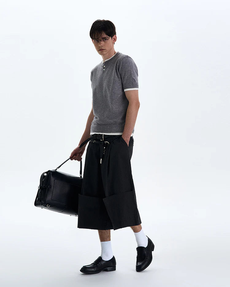 THE CONTRAST TRIM HENLEY TEE