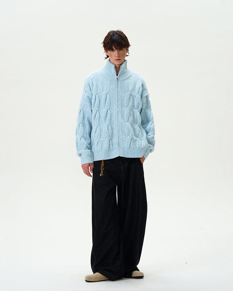 CAP-D'AIL CABLE KNIT ZIP-UP CARDIGAN - Revivo Avenue