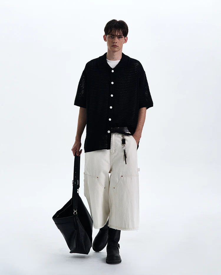 THE OPEN KNIT BUTTON POLO