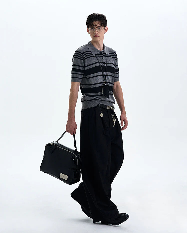 THE STRIPED KNIT POLO