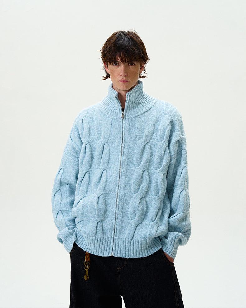 CAP-D'AIL CABLE KNIT ZIP-UP CARDIGAN - Revivo Avenue