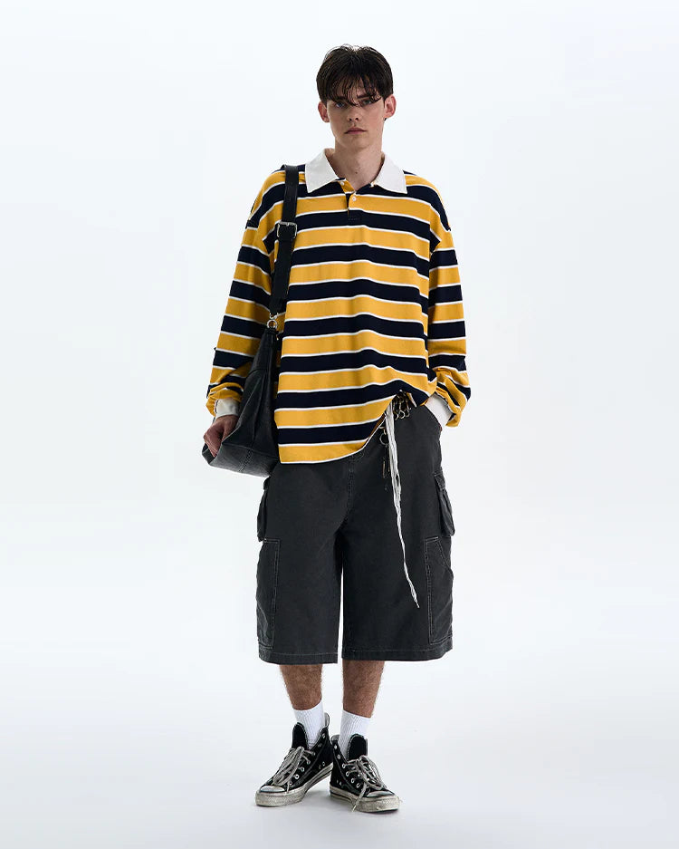 THE LONG SLEEVE STRIPED POLO №3 (10-DAY PRE-ORDER)