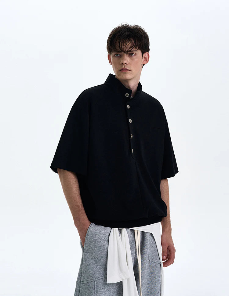 THE STAND COLLAR SHORT SLEEVE SHIRT