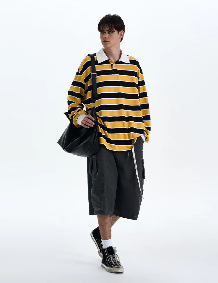 THE LONG SLEEVE STRIPED POLO №3 (10-DAY PRE-ORDER)