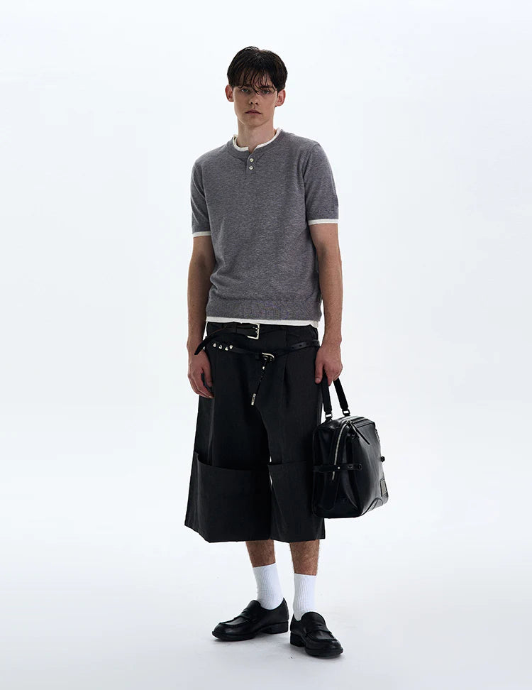 THE CONTRAST TRIM HENLEY TEE