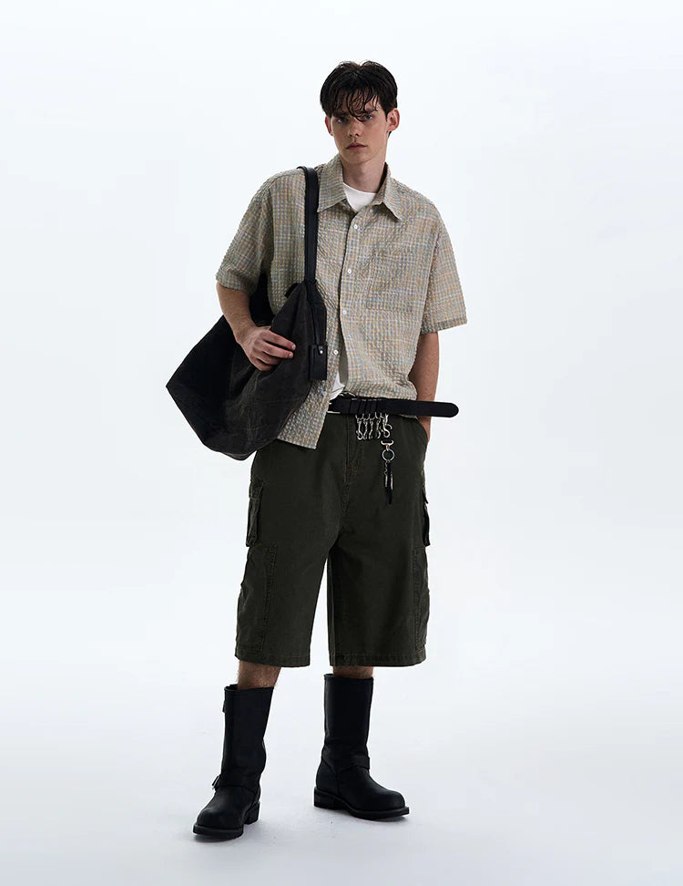 THE WOVEN GRID SHORT SLEEVE SHIRT