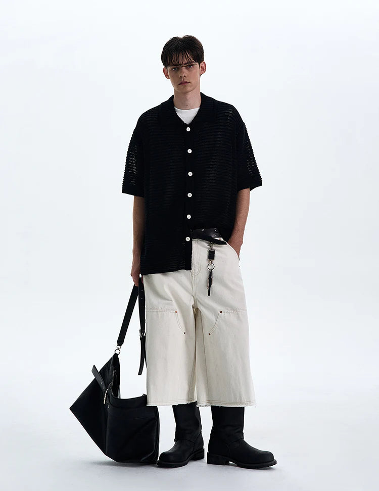 THE OPEN KNIT BUTTON POLO