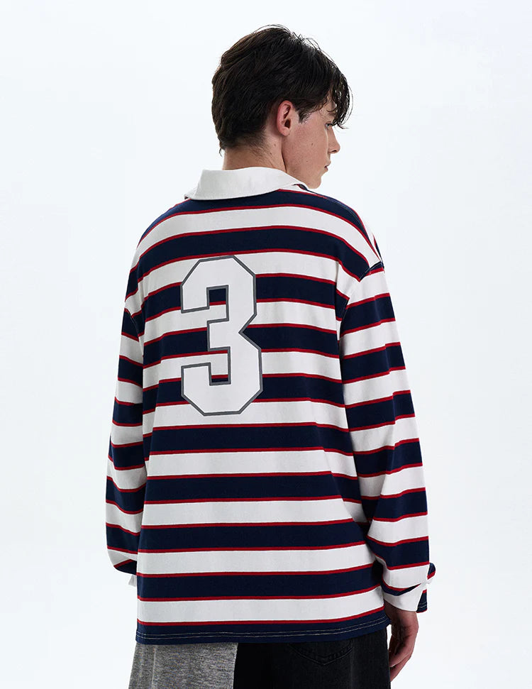 THE LONG SLEEVE STRIPED POLO №3 (10-DAY PRE-ORDER)