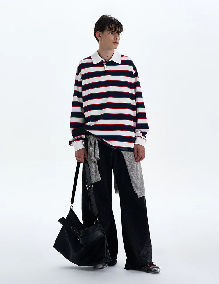 THE LONG SLEEVE STRIPED POLO №3 (10-DAY PRE-ORDER)