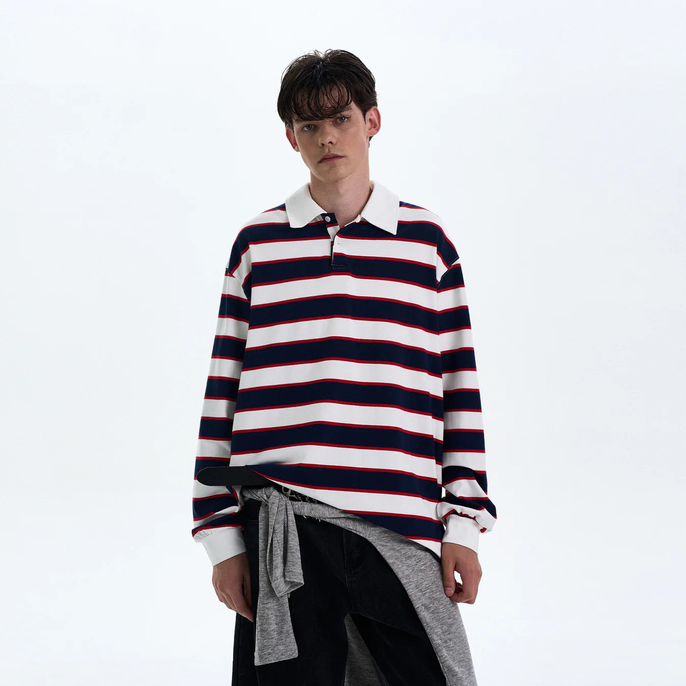 THE LONG SLEEVE STRIPED POLO №3 (10-DAY PRE-ORDER)