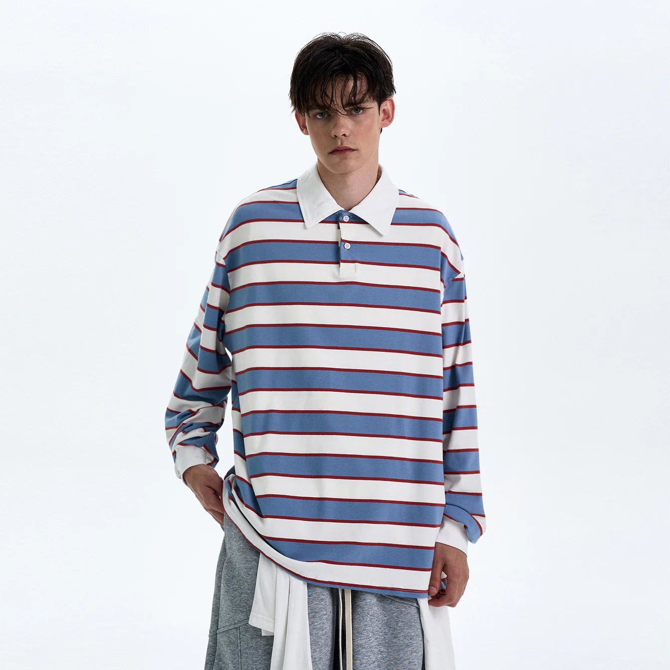 THE LONG SLEEVE STRIPED POLO №3 (10-DAY PRE-ORDER)