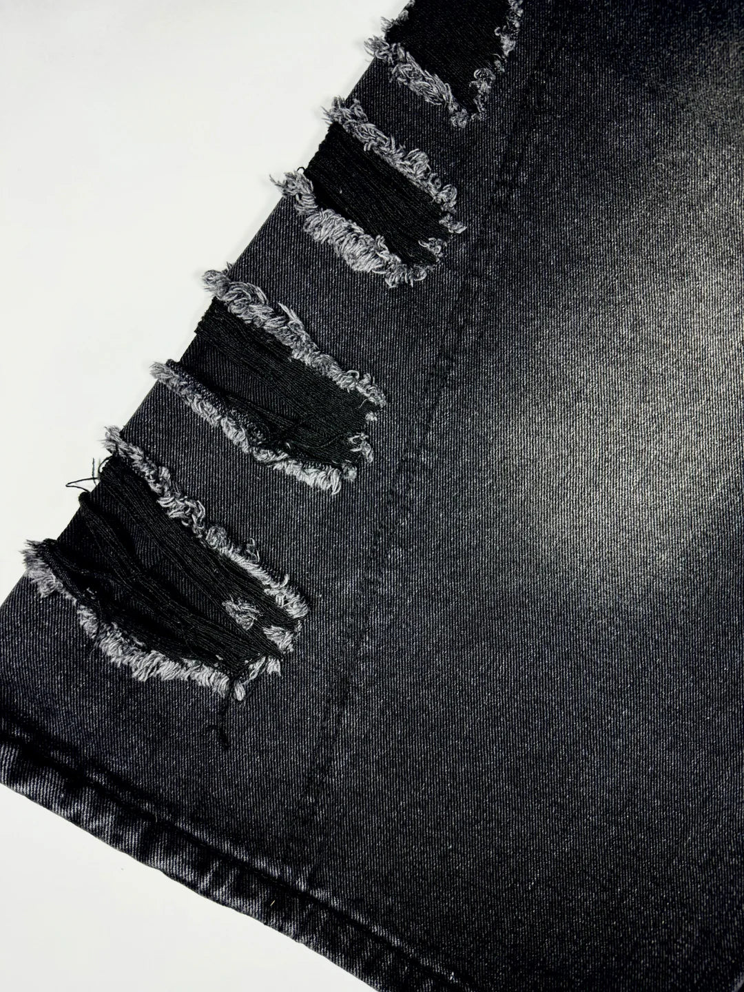 RAVAGE DISTRESSED BLACK JORTS