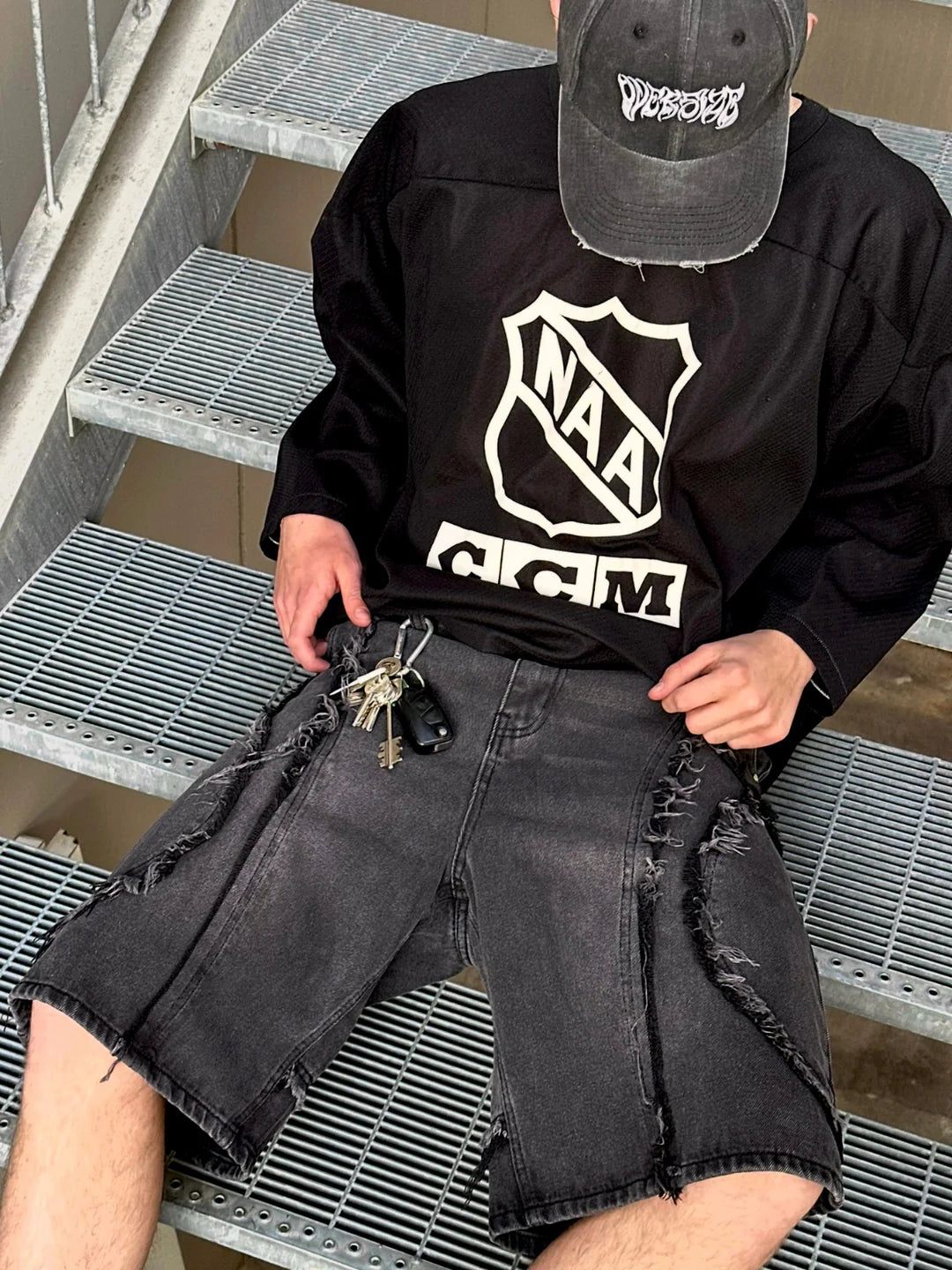 ROGUE DISTRESSED DENIM JORTS