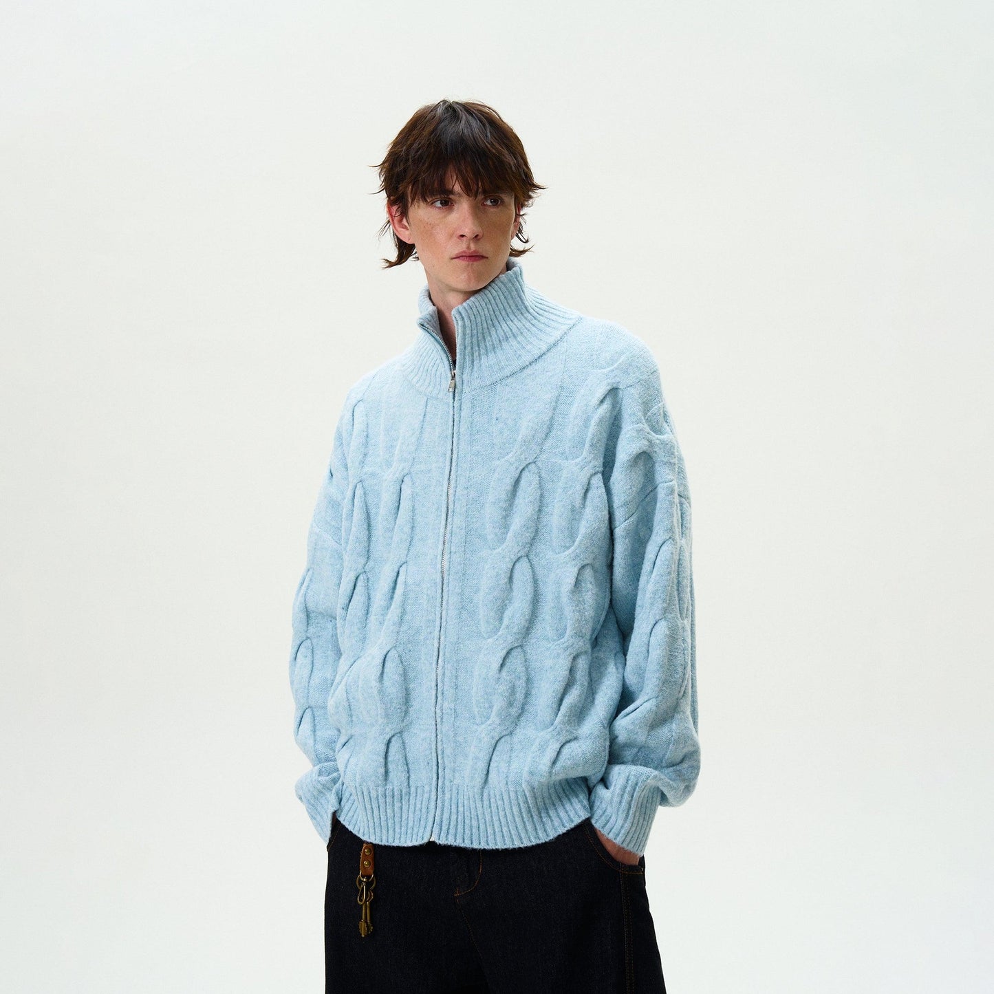 CAP-D'AIL CABLE KNIT ZIP-UP CARDIGAN - Revivo Avenue
