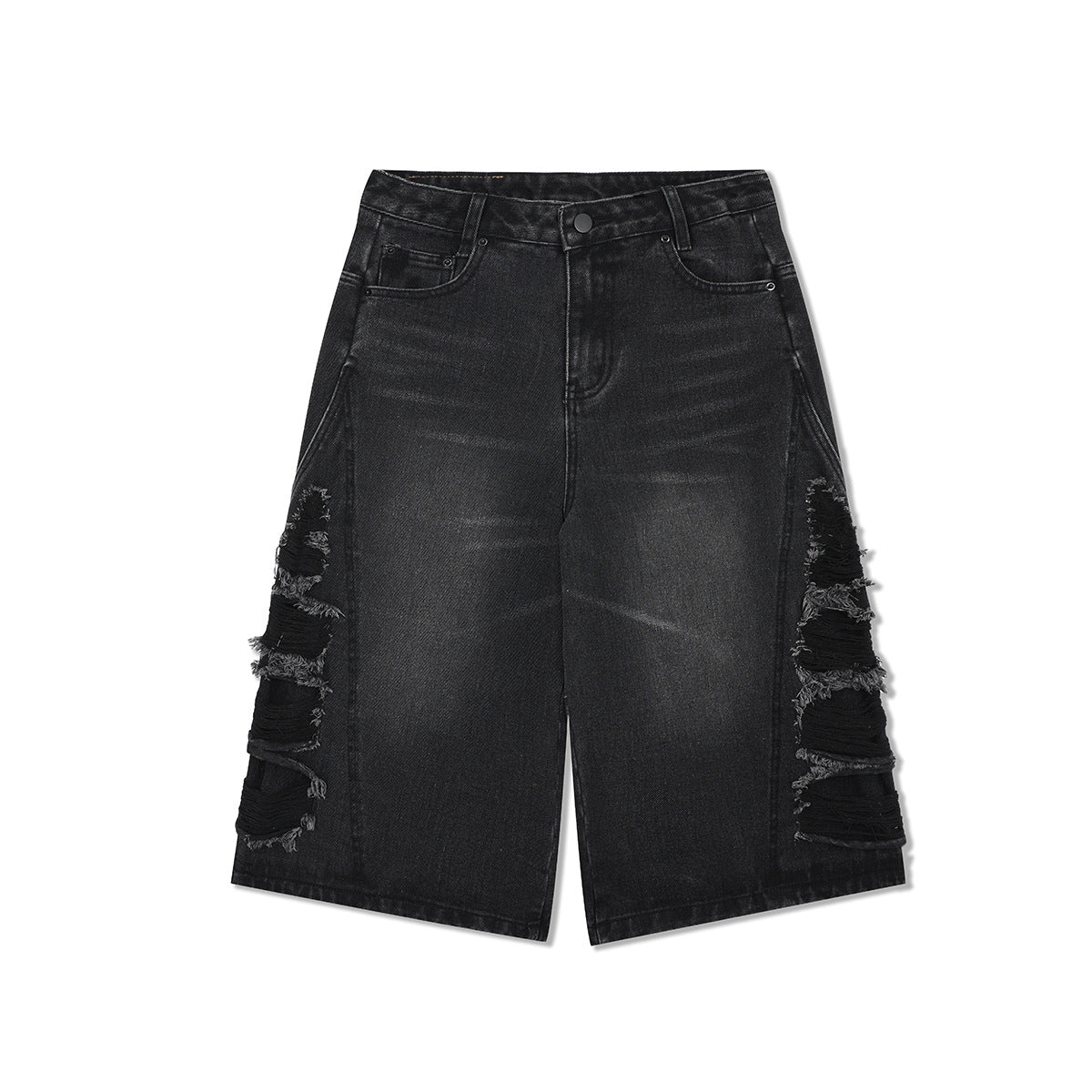 RAVAGE DISTRESSED BLACK JORTS