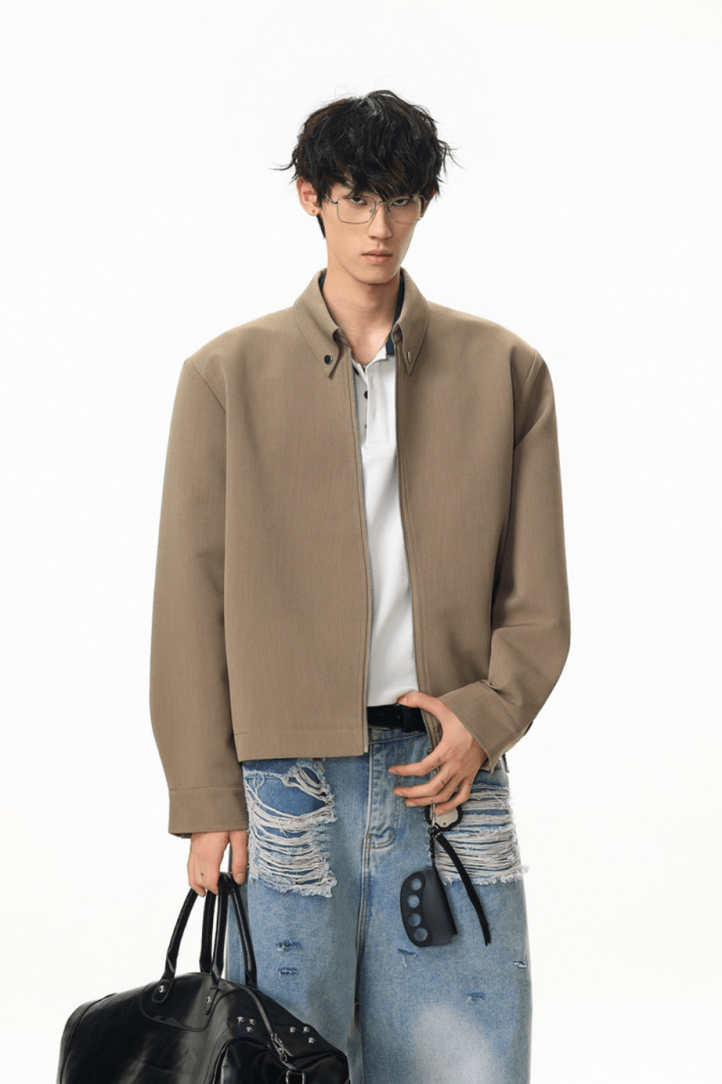 Asymmetric Zip Jacket - Revivo Avenue