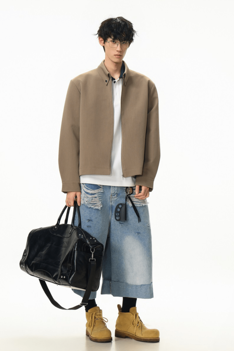 Asymmetric Zip Jacket - Revivo Avenue