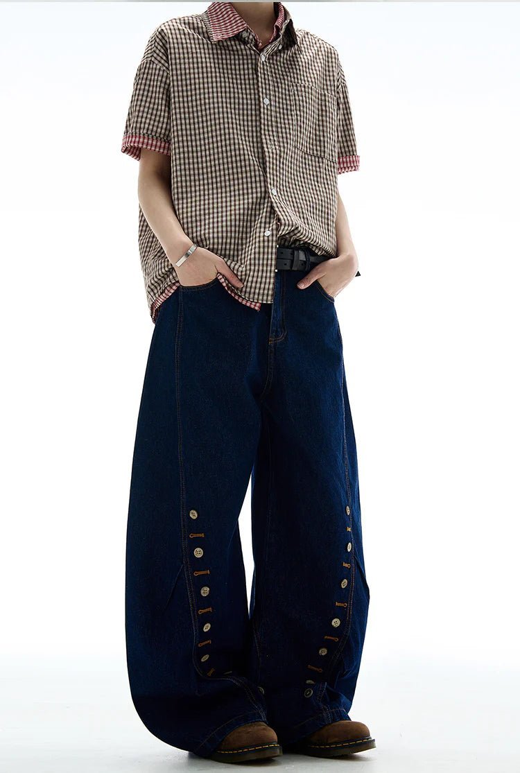 Button - Detail Kai Wide - Leg Jeans - Revivo Avenue