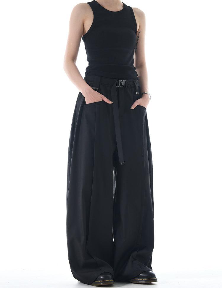 Empire Waist Belted Pants - Revivo Avenue