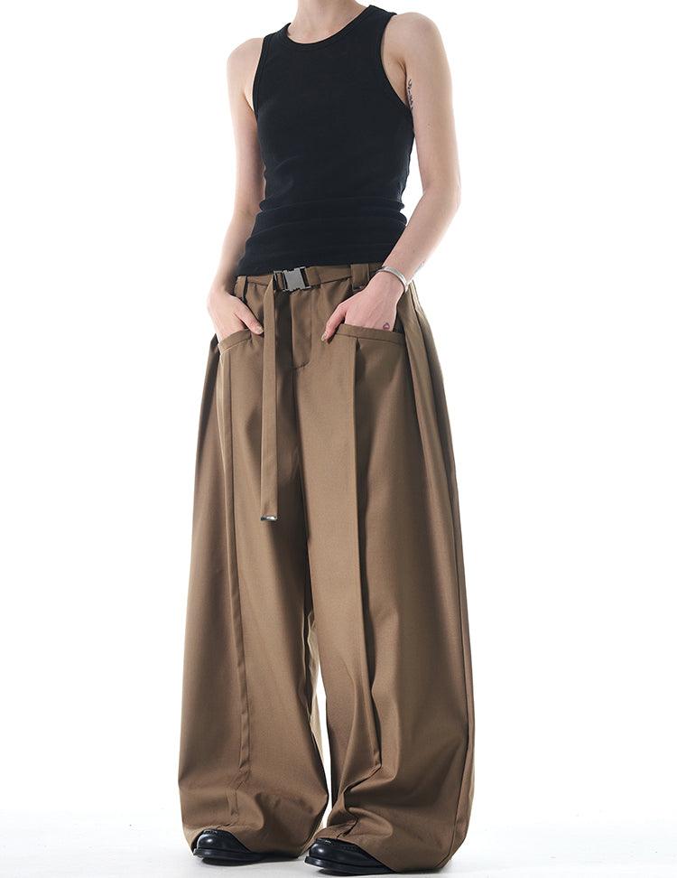 Empire Waist Belted Pants - Revivo Avenue