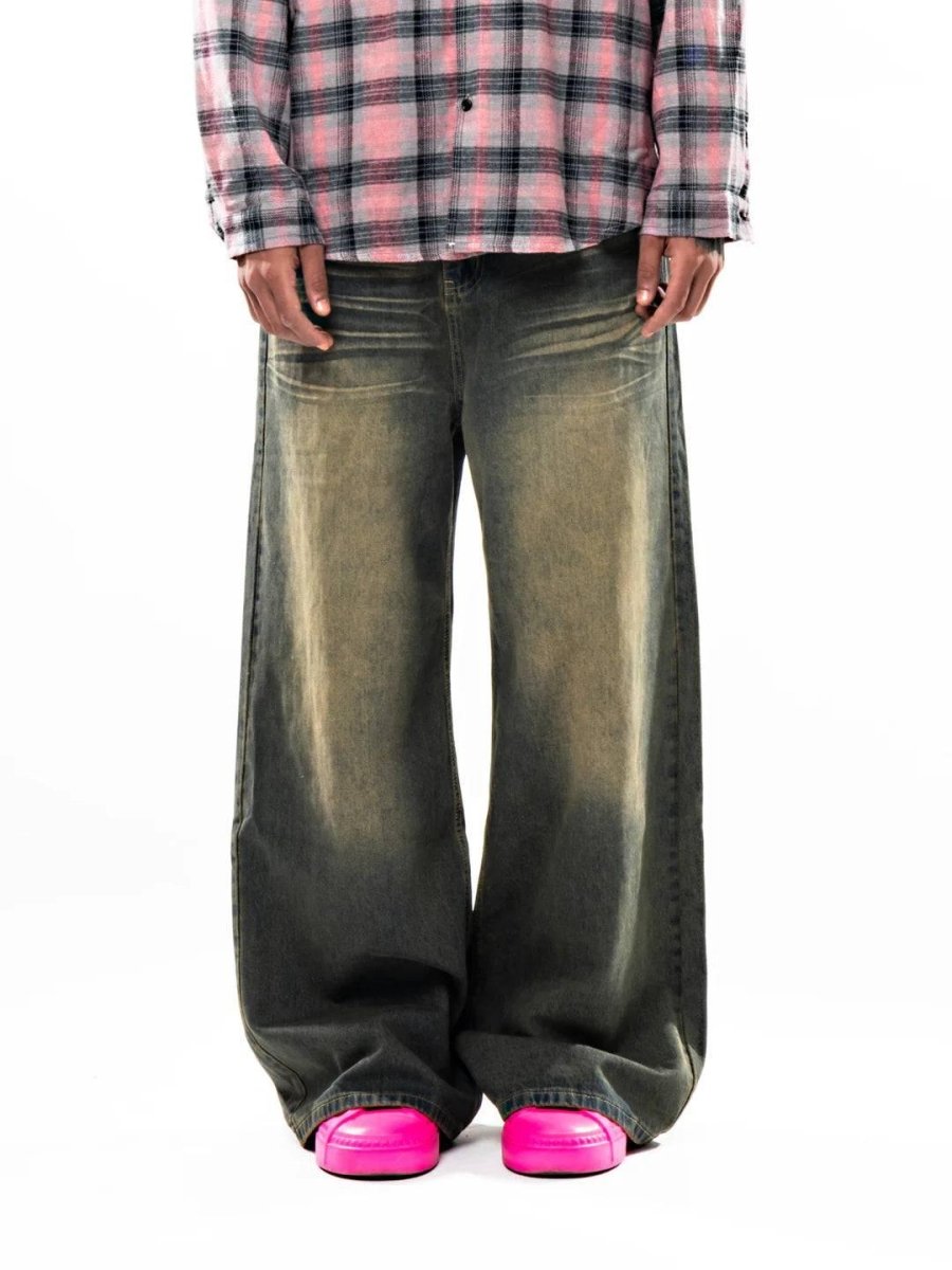 Faded Olive Wide Leg Jeans - Revivo Avenue