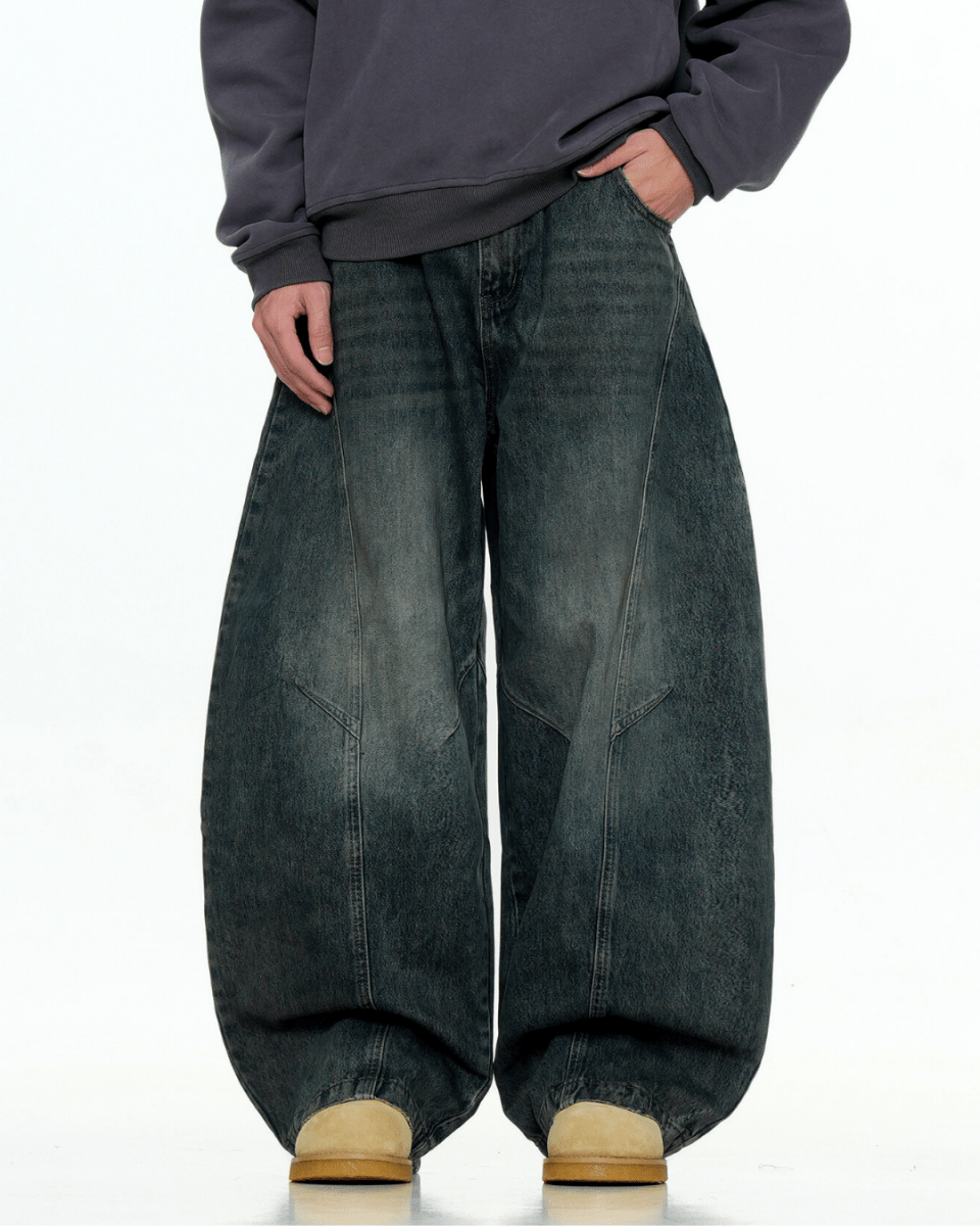 Osaka Curved Seam Wide Jeans - Revivo Avenue