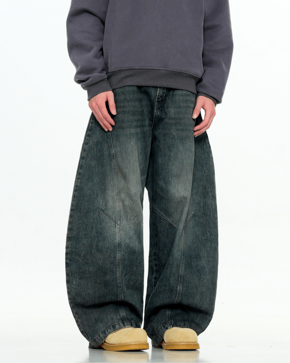 Osaka Curved Seam Wide Jeans - Revivo Avenue