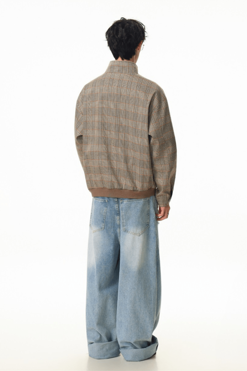 Signature Checkered Zip Jacket - Revivo Avenue