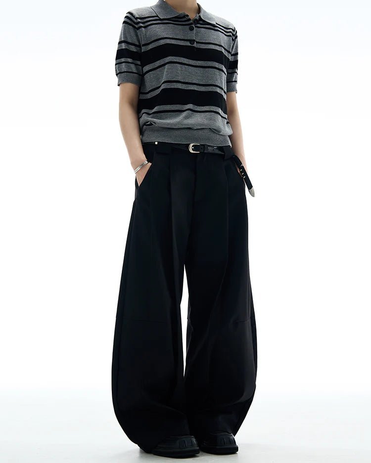 Wide Pleated Suit Pants - Revivo Avenue