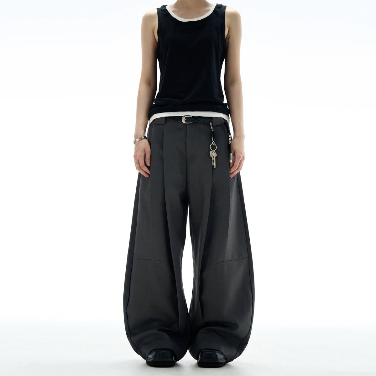 Wide Pleated Suit Pants - Revivo Avenue