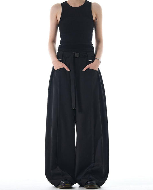 EMPIRE WAIST BELTED PANTS - Revivo Avenue
