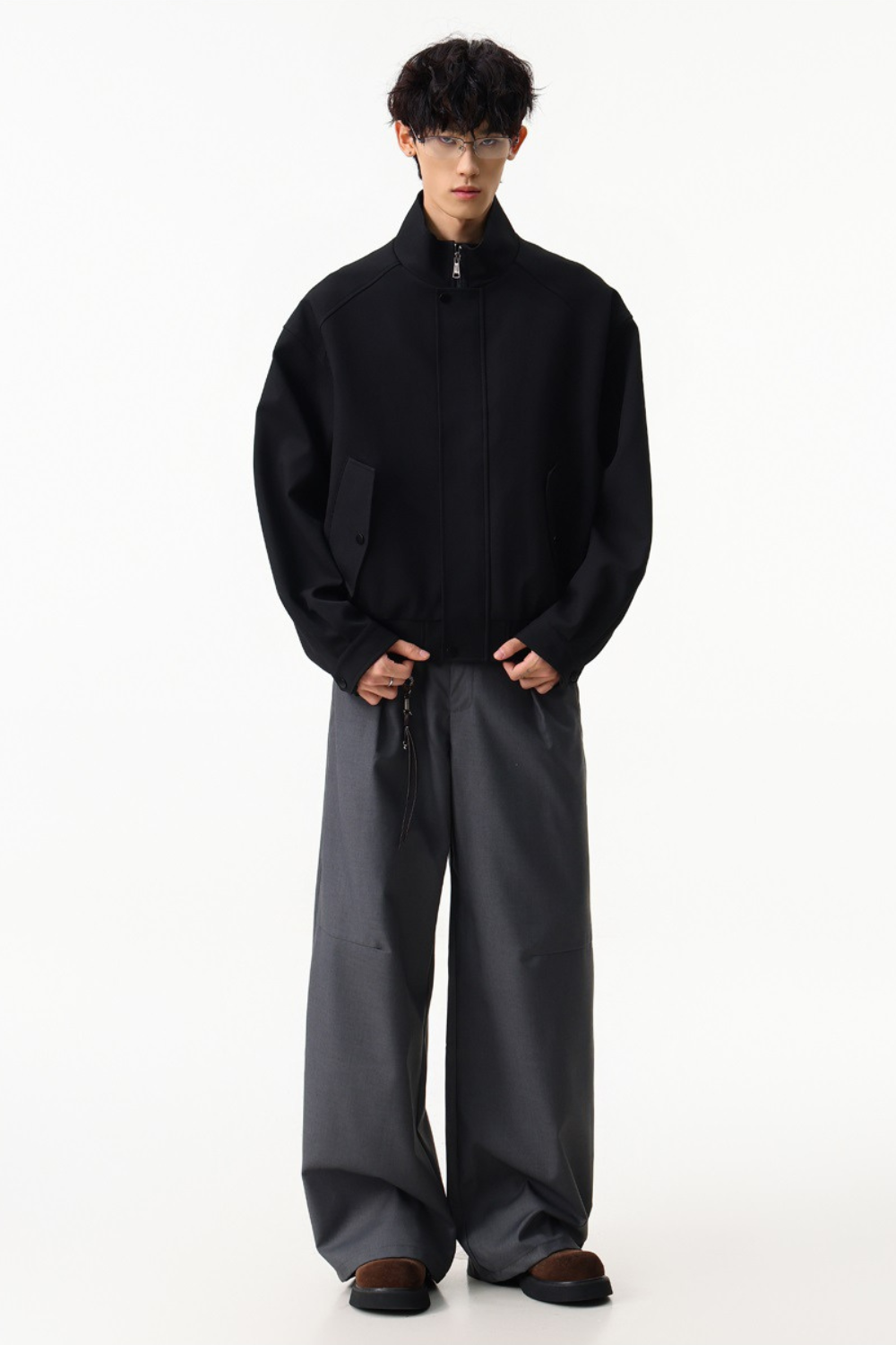 Structured Twill Bomber Jacket