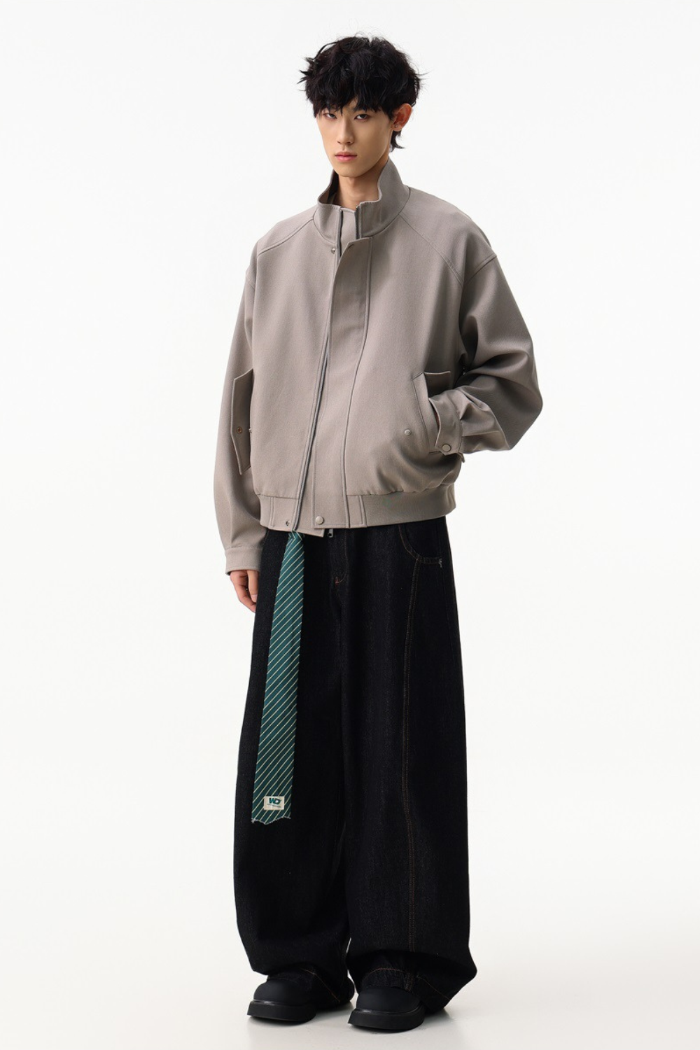 Structured Twill Bomber Jacket
