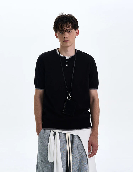 THE CONTRAST TRIM HENLEY TEE
