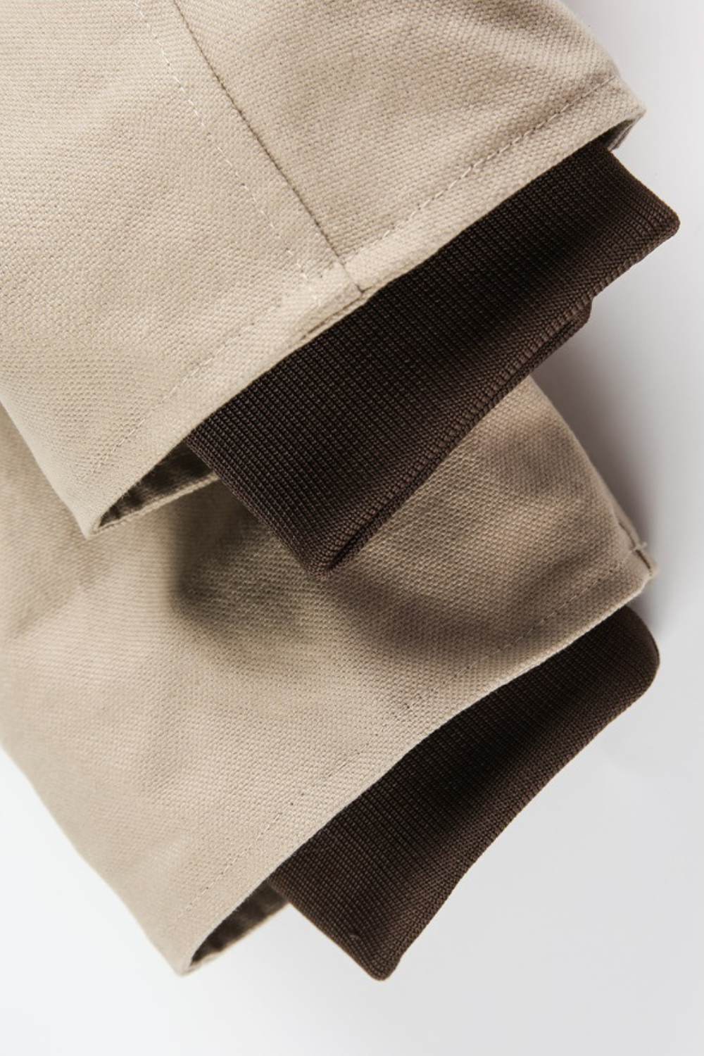 Contrast Collar Cotton Zip Jacket